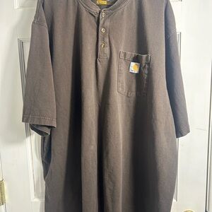 Carhartt Men's Dark Brown Short Sleeve Henley